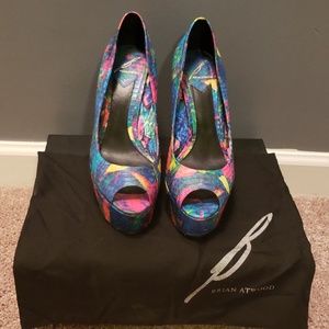Authentic  Brian Atwood Multi Color Heels